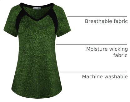 Womens Active Wear Exercise Top Yoga Shirt Workout Clothes