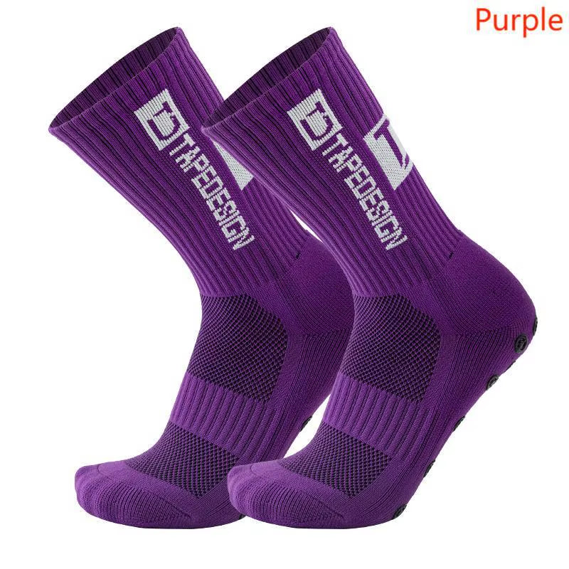 TAPEDESIGN New anti SLIP Football Socks Mid Calf Non-Slip Soccer Sport Cycling Sport Socks