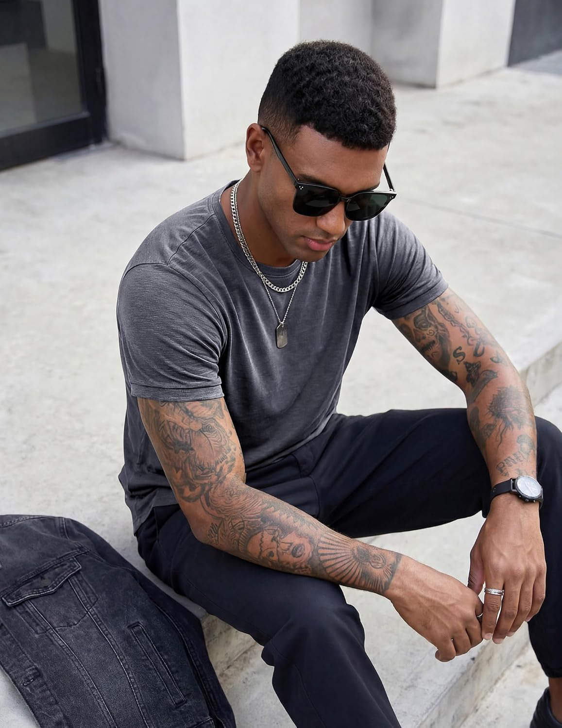 Fashion Mens Short Sleeve Muscle Gym Athletic Cotton Workout T Shirt
