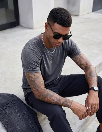 Fashion Mens Short Sleeve Muscle Gym Athletic Cotton Workout T Shirt