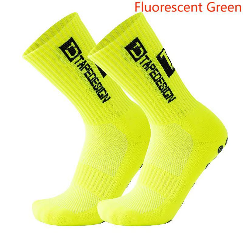 TAPEDESIGN New anti SLIP Football Socks Mid Calf Non-Slip Soccer Sport Cycling Sport Socks