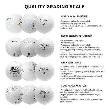 (3 Pack) Mixed Golf Ball Brands Mint / 5A / AAAAA Quality - 48 Pack - White