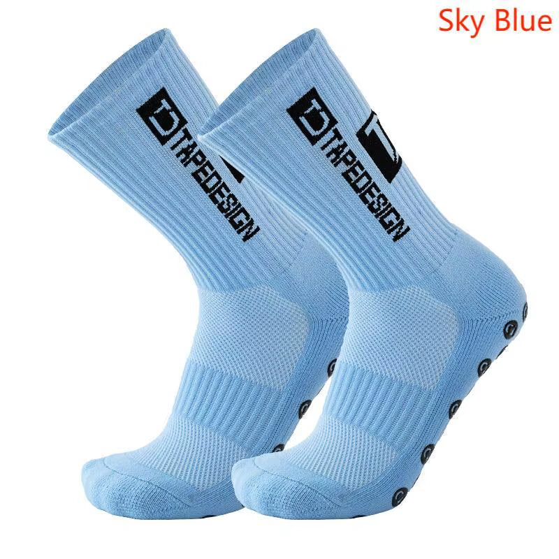 TAPEDESIGN New anti SLIP Football Socks Mid Calf Non-Slip Soccer Sport Cycling Sport Socks