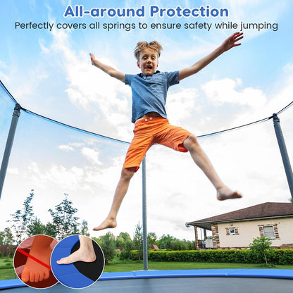 Trampoline Pad, 8Ft 10Ft 12Ft 14Ft 15Ft 16Ft Trampoline Replacement Safety Pad, No Holes for Pole, Waterproof Trampoline Accessories Spring Cover