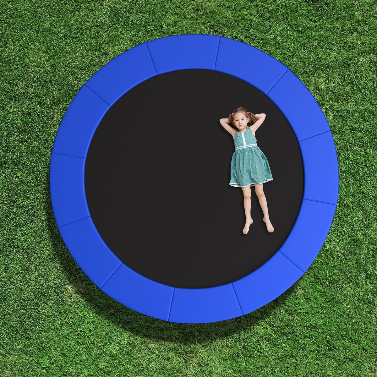 Trampoline Pad, 8Ft 10Ft 12Ft 14Ft 15Ft 16Ft Trampoline Replacement Safety Pad, No Holes for Pole, Waterproof Trampoline Accessories Spring Cover