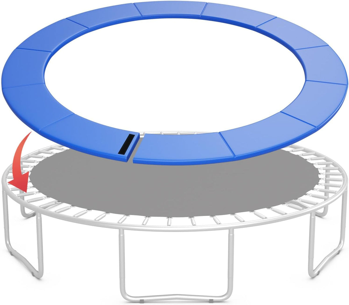 Trampoline Pad, 8Ft 10Ft 12Ft 14Ft 15Ft 16Ft Trampoline Replacement Safety Pad, No Holes for Pole, Waterproof Trampoline Accessories Spring Cover