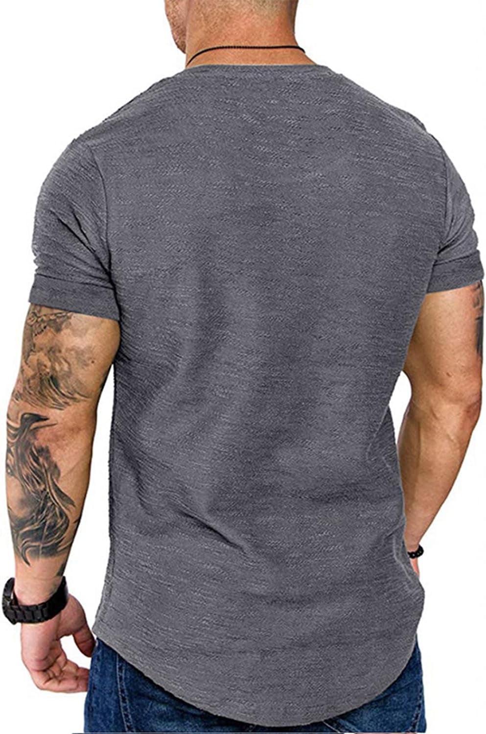 Fashion Mens Short Sleeve Muscle Gym Athletic Cotton Workout T Shirt
